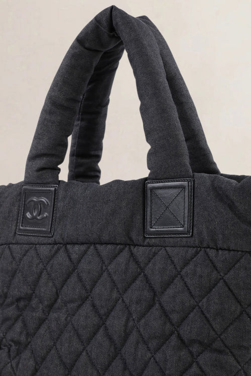 Chanel Black Denim Coco Cocoon Top Handle Bag