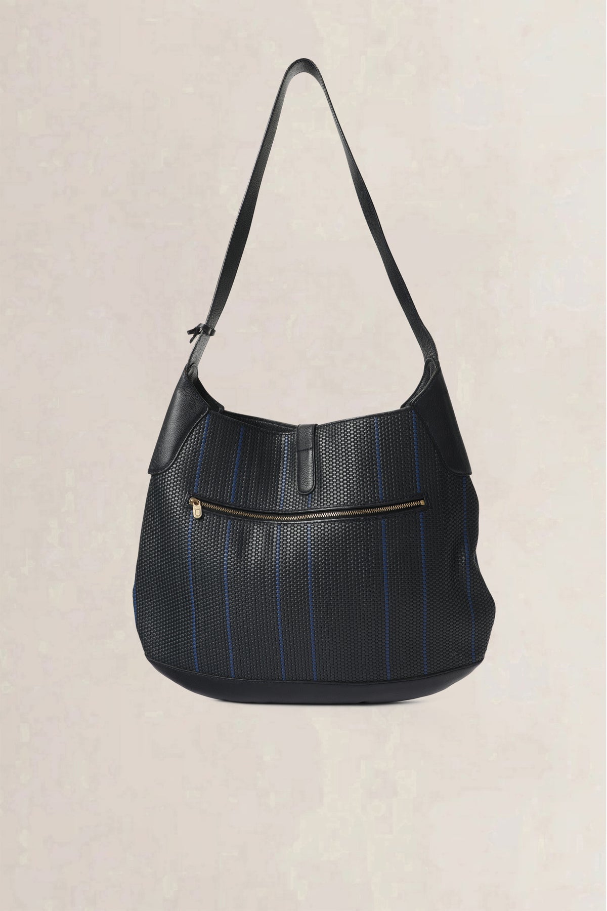 Delvaux Blue & Black Treille Toile de Cuir Crossbody Bag