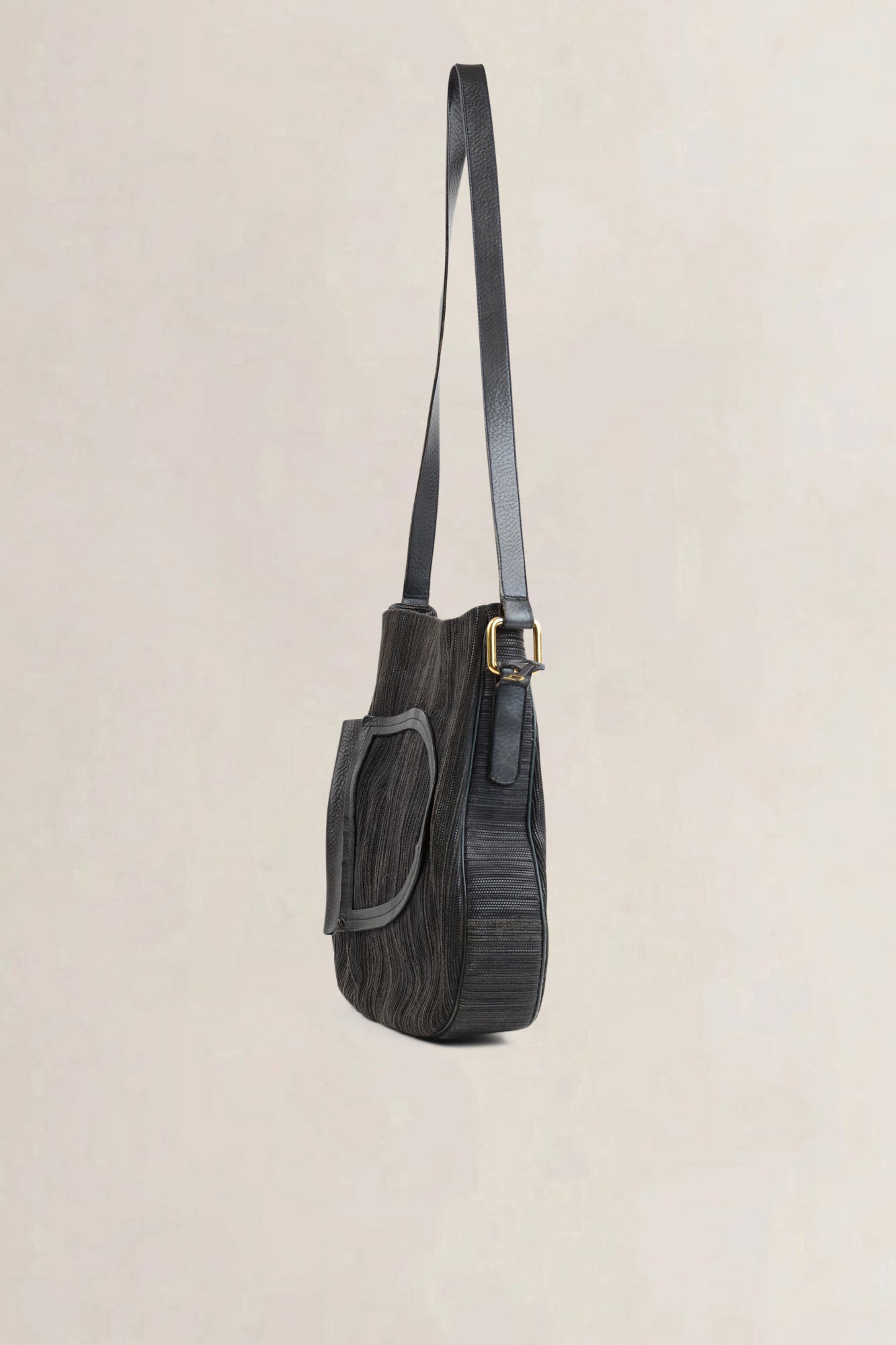 Delvaux Black Toile De Cuir Crossbody Bag