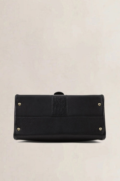 Delvaux Black Ostrich/Leather Delvaux Brillant MM Crossbody Bag