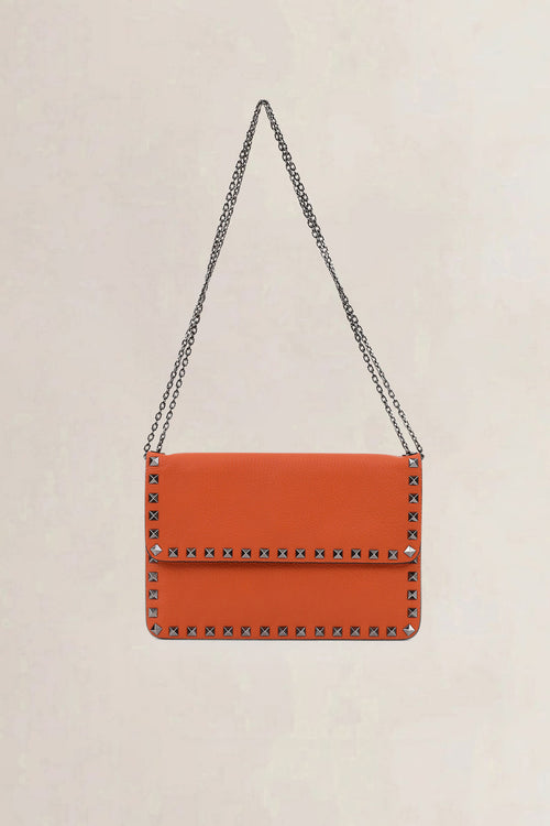 Valentino Garavani Orange Rockstud Crossbody Bag