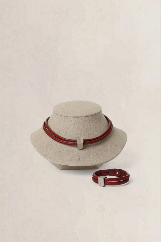 Delvaux Rosso D Necklace & Bracelet Set