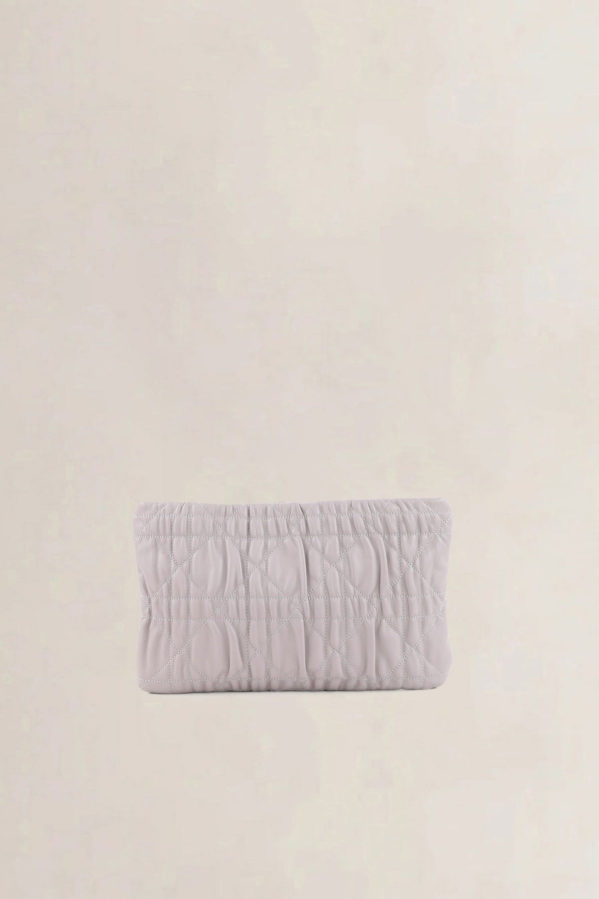 Christian Dior Grey Cannage Rose Clutch