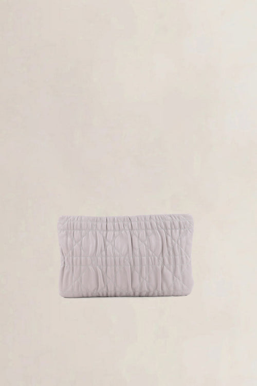 Christian Dior Grey Cannage Rose Clutch
