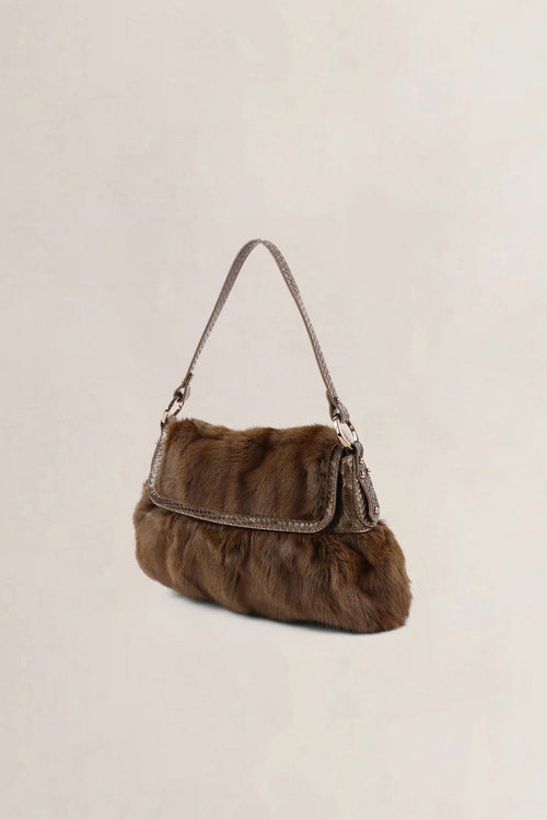 Fendi Brown Squirrel Fur Small Chef Shoulder Bag