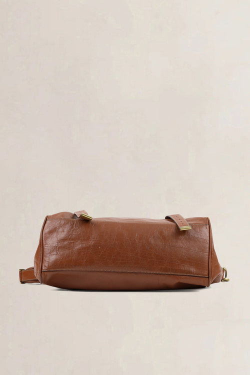 Mulberry Brown Alexa Satchel Crossbody Bag