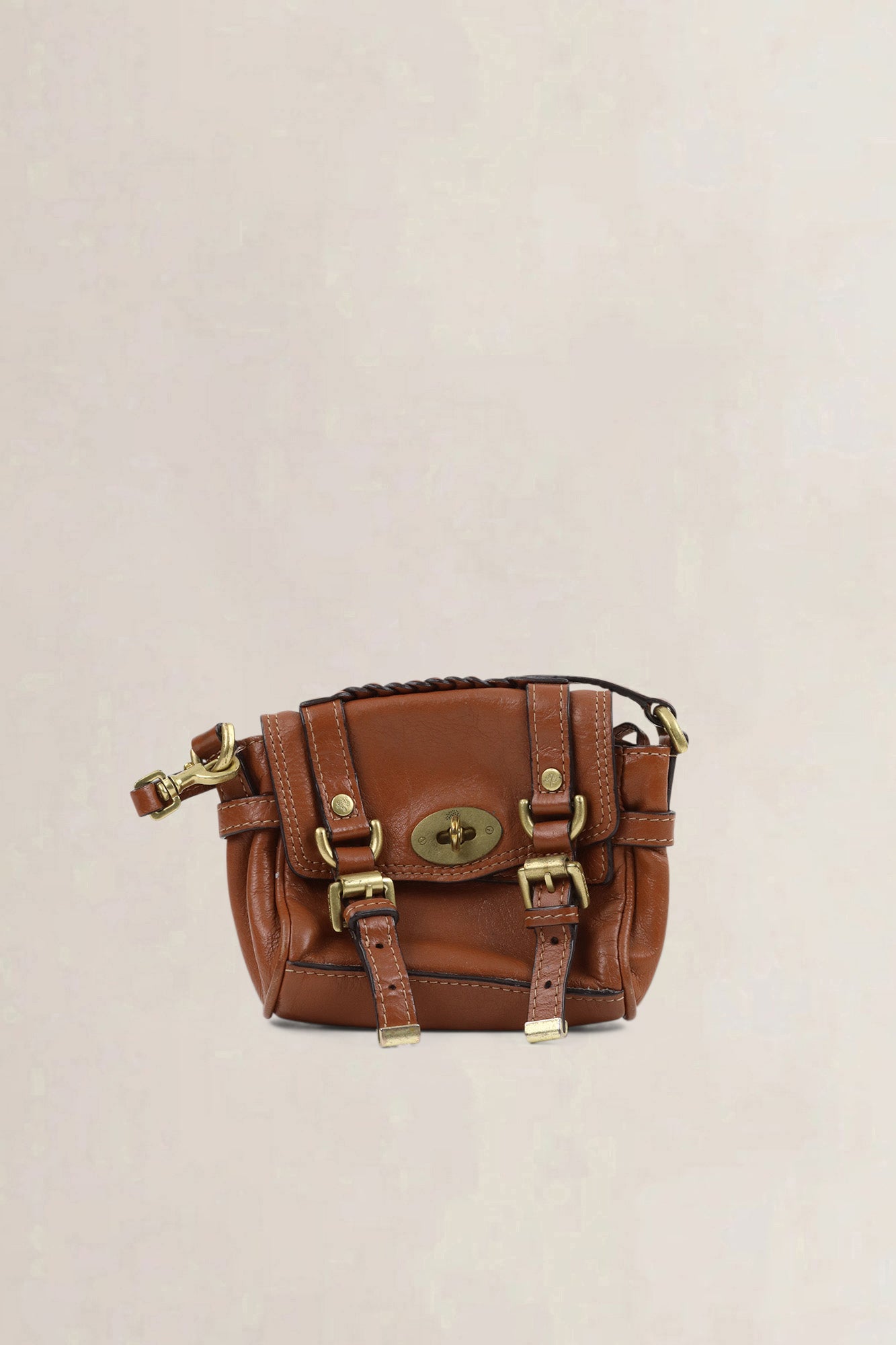 Mulberry Brown Alexa Satchel Crossbody Bag