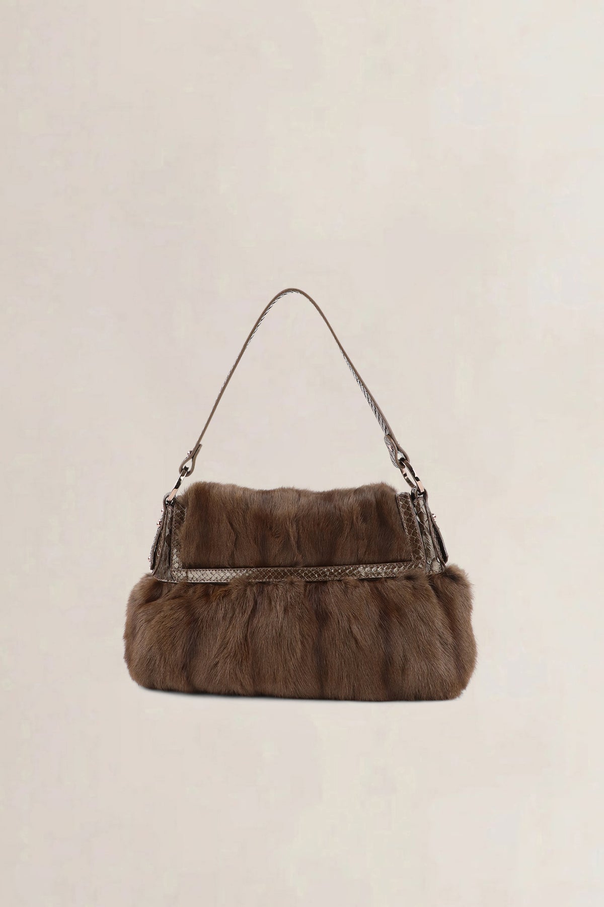 Fendi Brown Squirrel Fur Small Chef Shoulder Bag