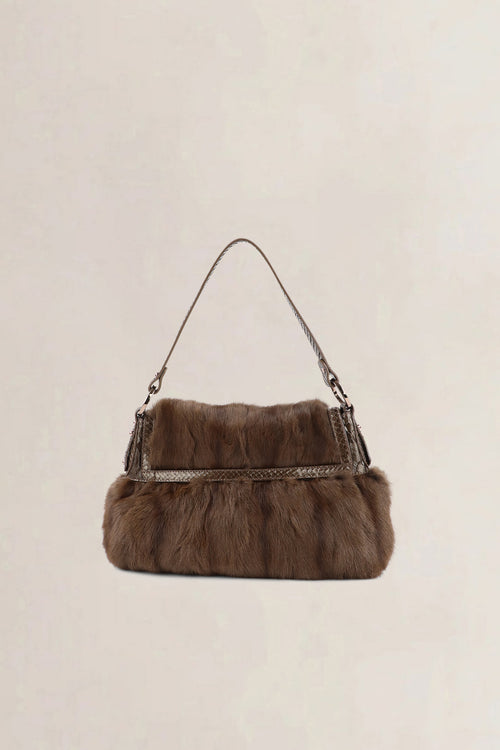 Fendi Brown Squirrel Fur Small Chef Shoulder Bag