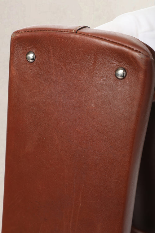 Deux de Delvaux Brown Jumping Calf Shoulder Bag