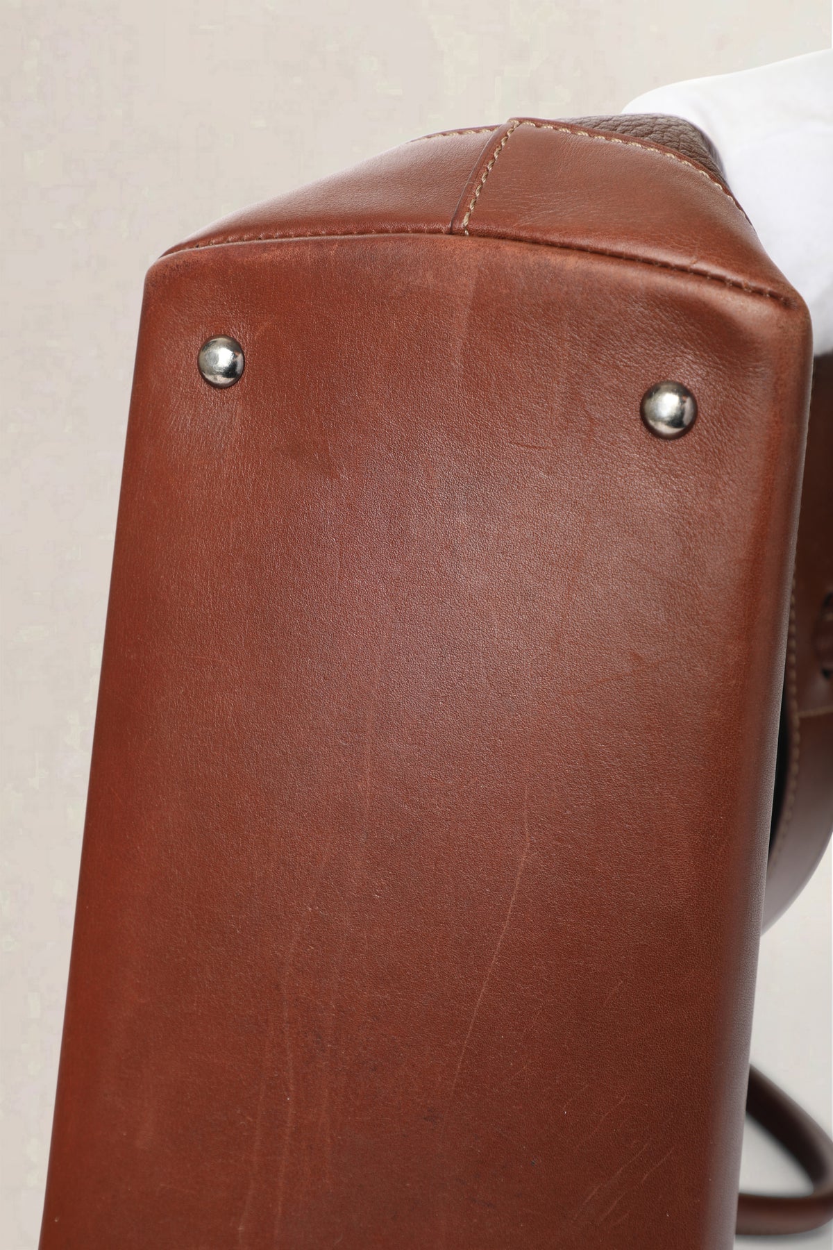 Deux de Delvaux Brown Jumping Calf Shoulder Bag
