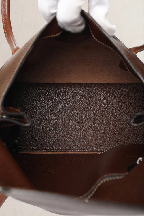 Deux de Delvaux Brown Jumping Calf Shoulder Bag
