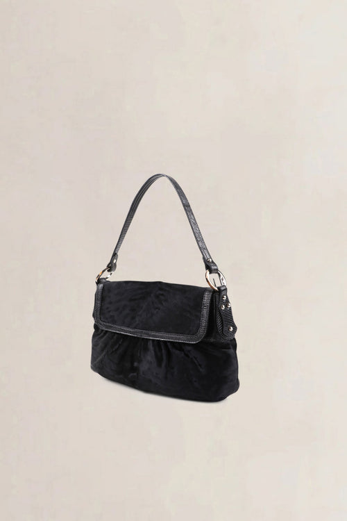 Fendi Black Ponyhair Small Chef Shoulder Bag