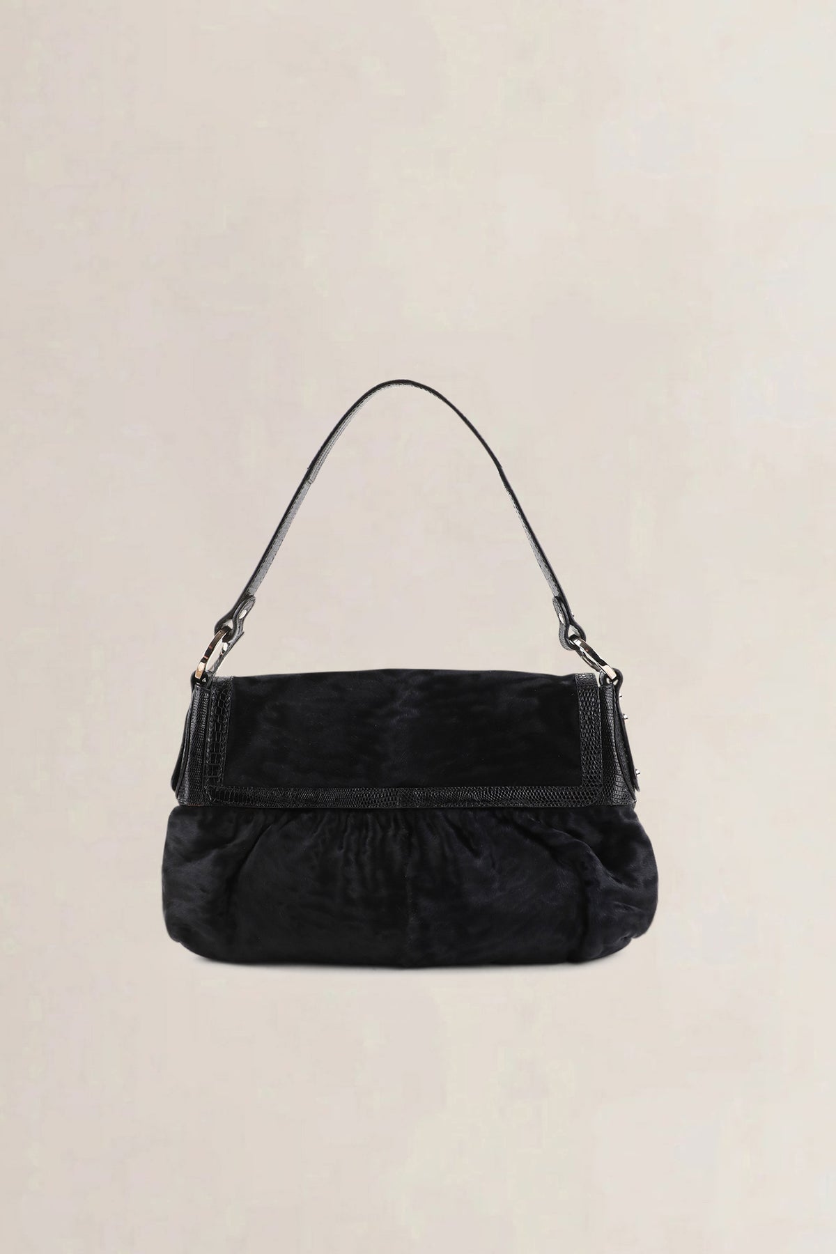 Fendi Black Ponyhair Small Chef Shoulder Bag