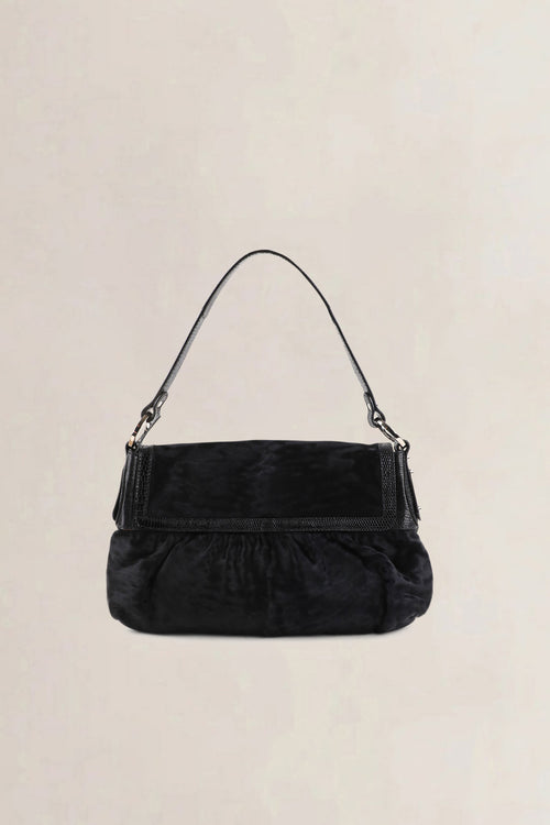 Fendi Black Ponyhair Small Chef Shoulder Bag