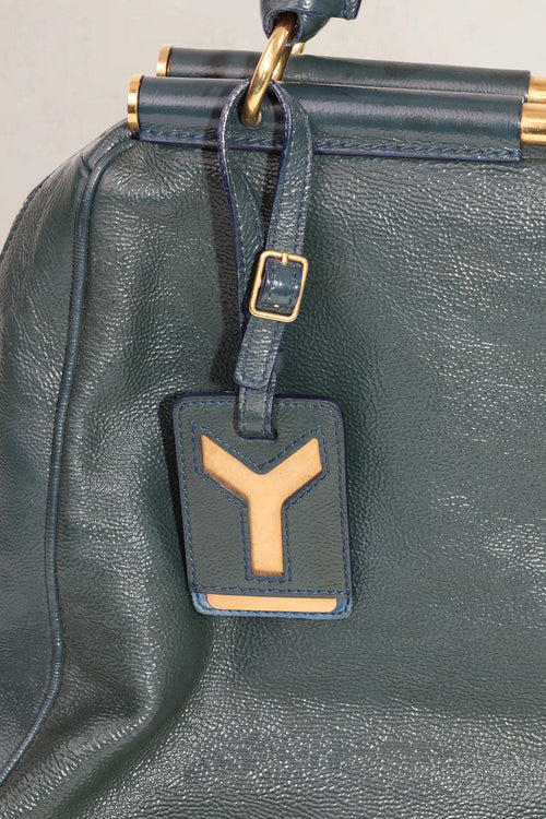 YSL Green Patent Leather Majorelle Shoulder Bag