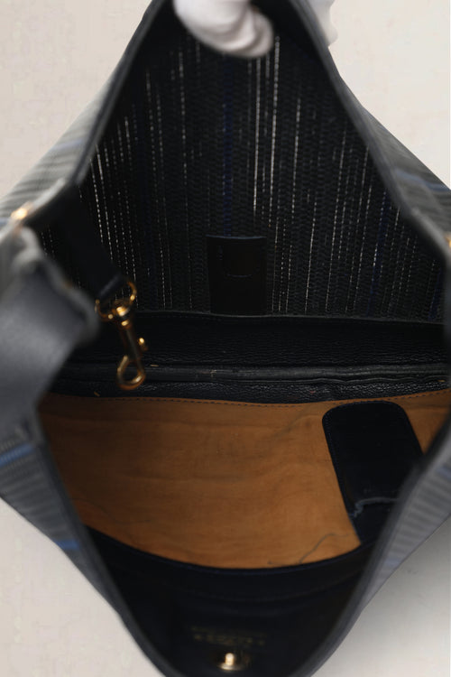Delvaux Black Belon Toile de Cuir Shoulder Bag