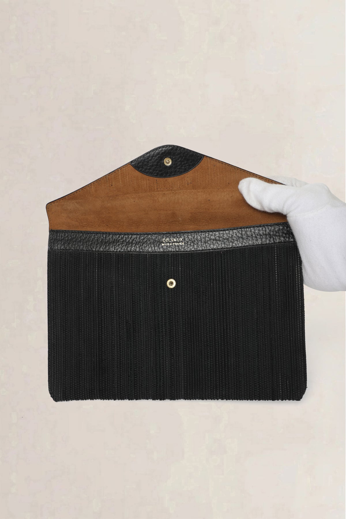 Delvaux Black Toile de Cuir Pochette