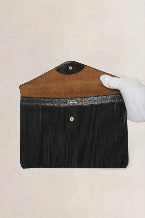 Delvaux Black Toile de Cuir Pochette