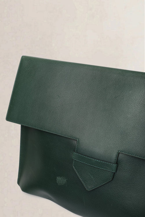 Delvaux Green Envelope Pouch