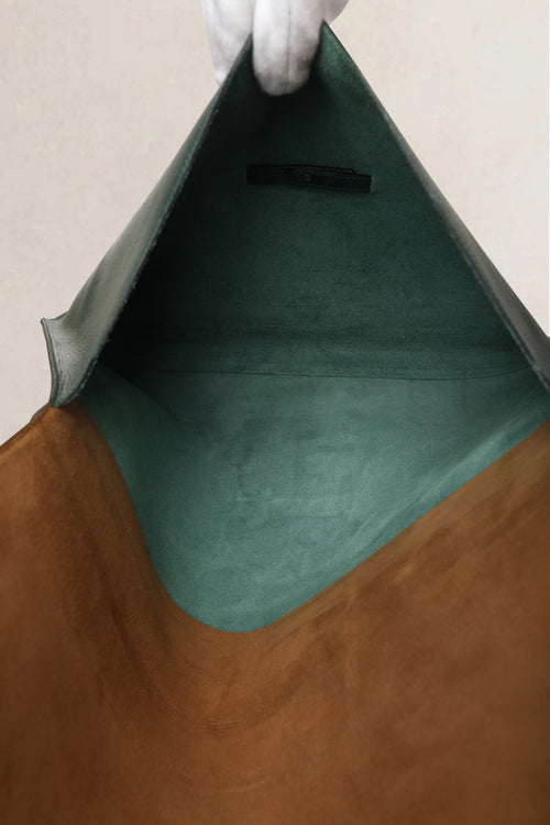 Delvaux Green Envelope Pouch