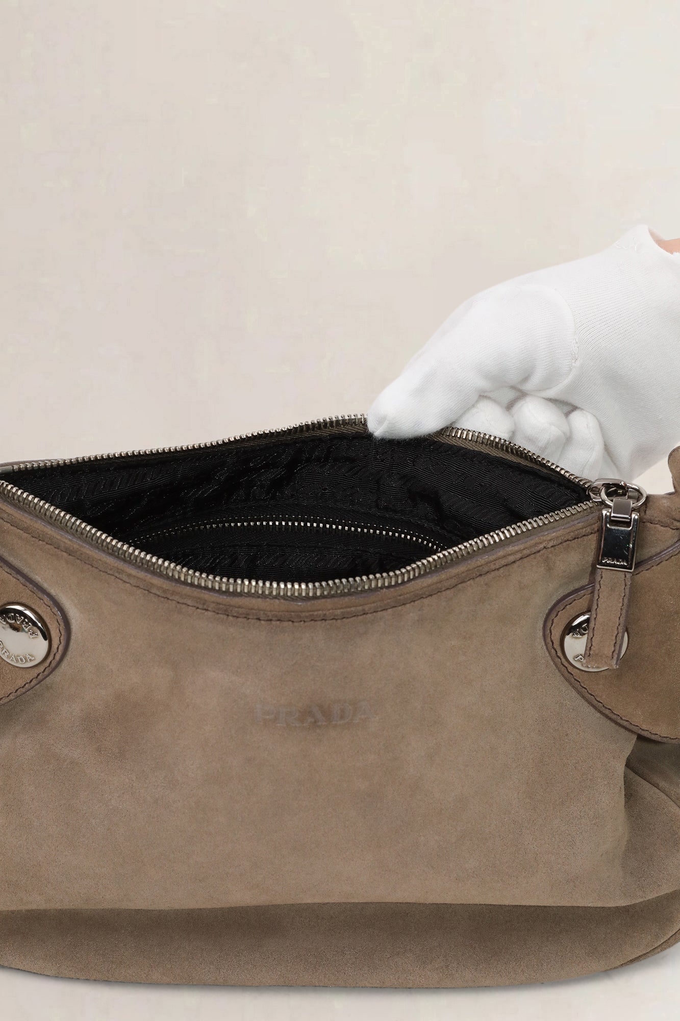 Prada Brown Suède Shoulder Bag