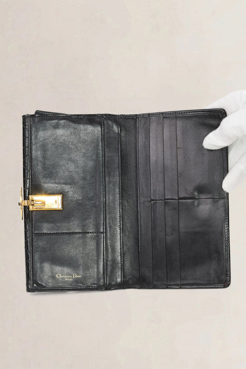Christian Dior Black Patent Leather Wallet