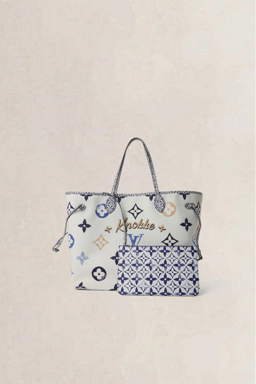 Louis Vuitton Beige Neverfull GM Knokke By The Pool Shoulder Bag Set