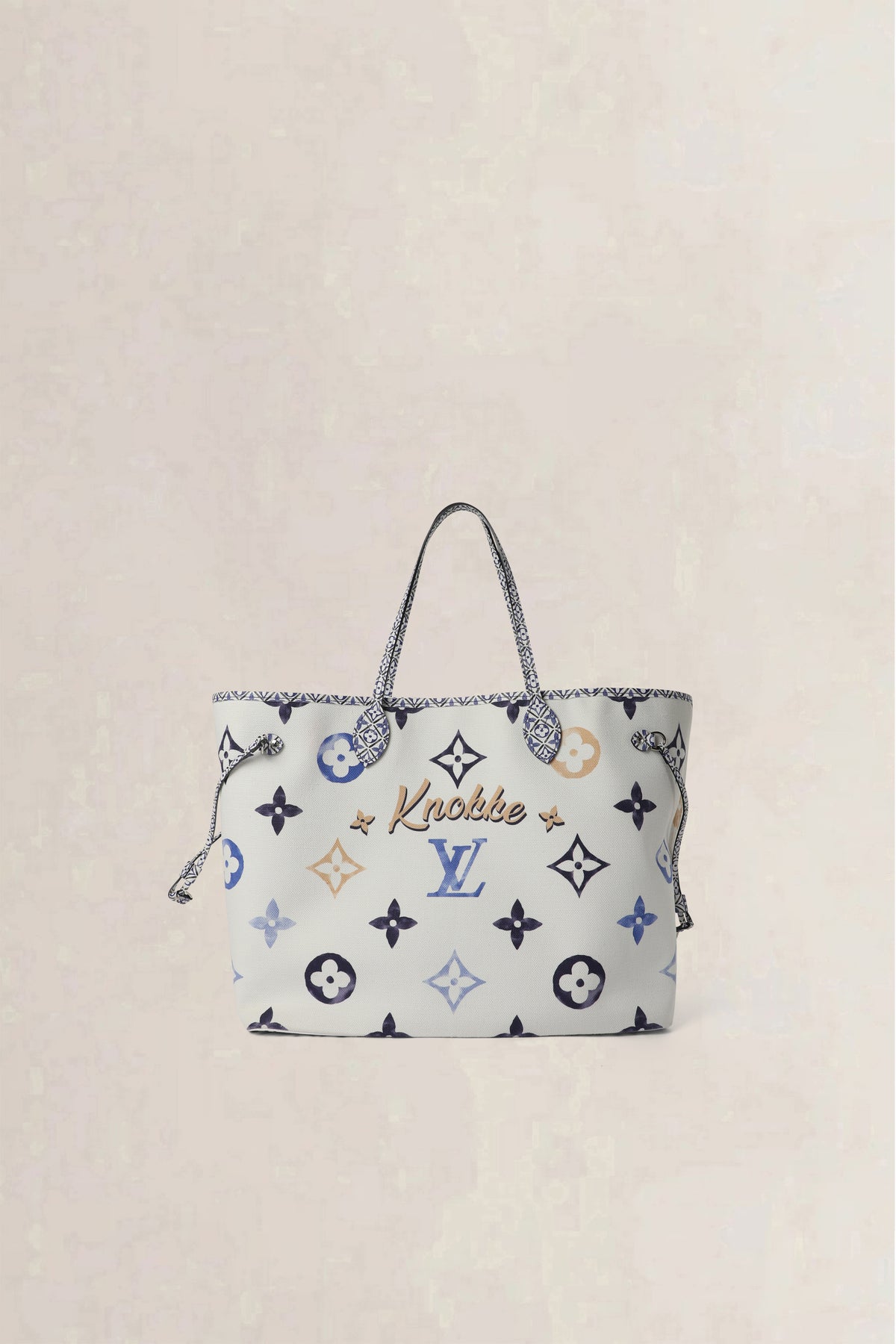 Louis Vuitton Beige Neverfull GM Knokke By The Pool Shoulder Bag Set