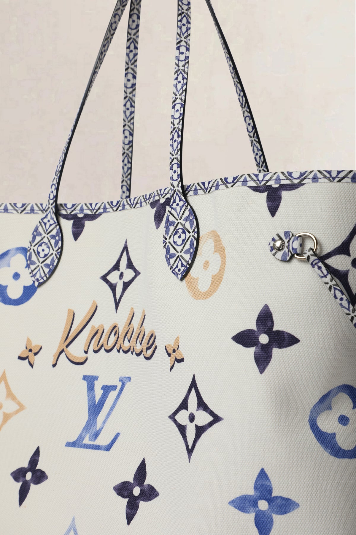 Louis Vuitton Beige Neverfull GM Knokke By The Pool Shoulder Bag Set