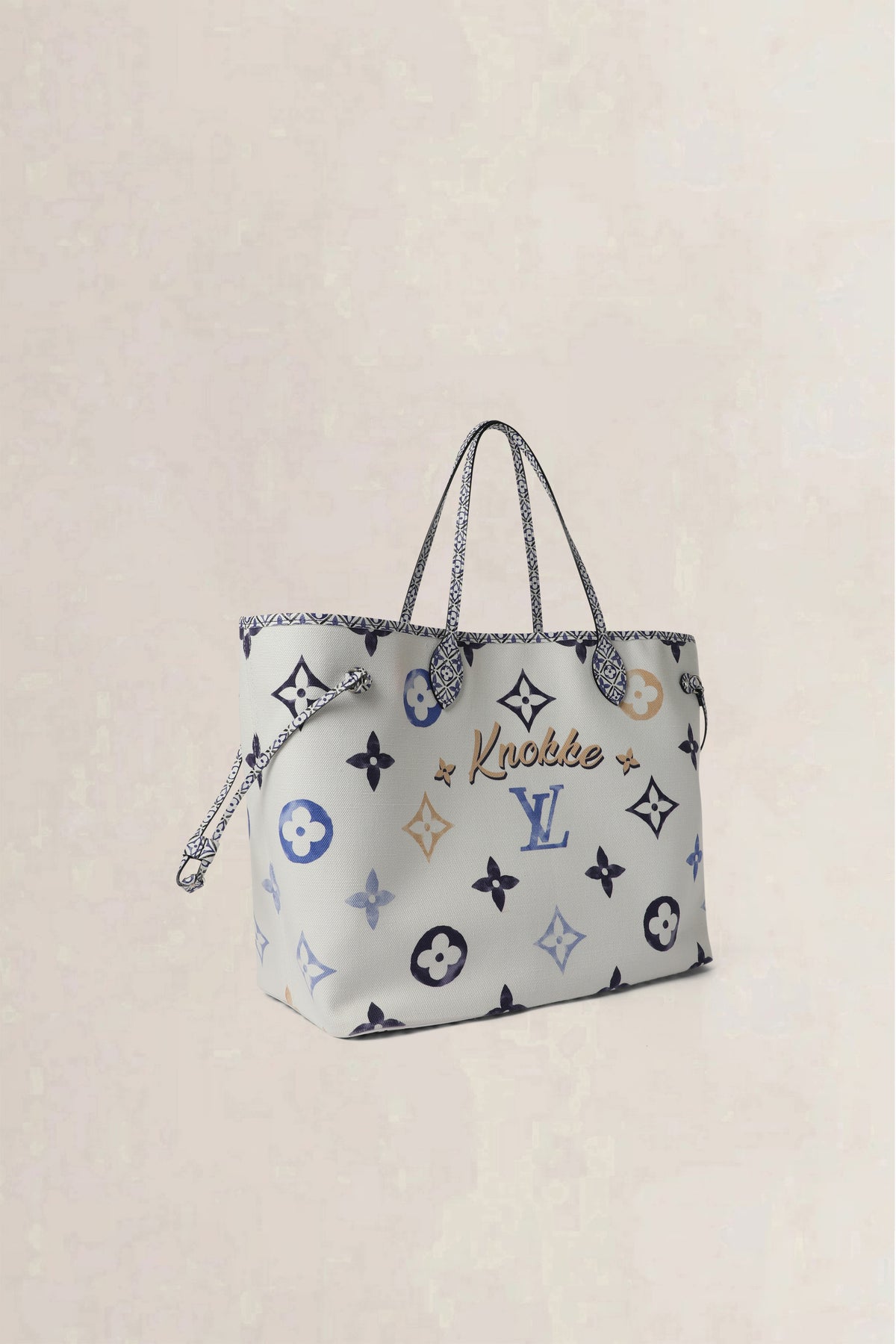 Louis Vuitton Beige Neverfull GM Knokke By The Pool Shoulder Bag Set