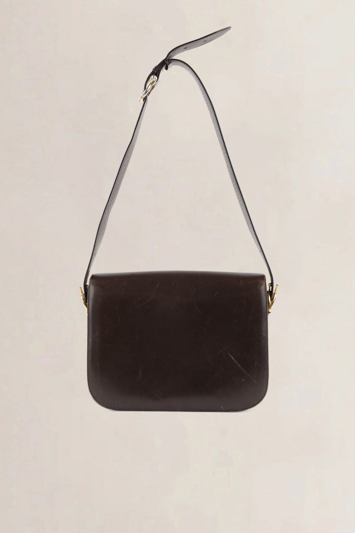 Céline Vintage Dark Brown Horse Carriage Shoulder Bag