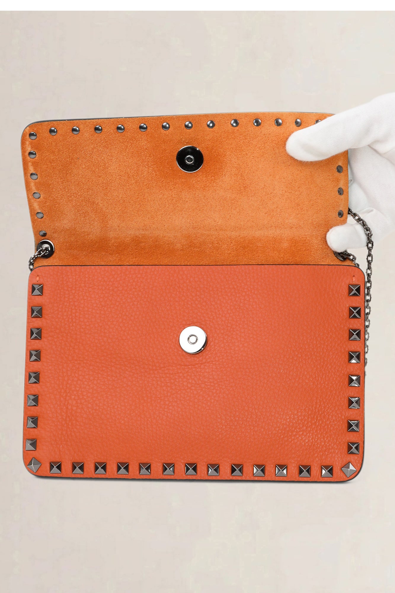 Valentino Garavani Orange Rockstud Crossbody Bag