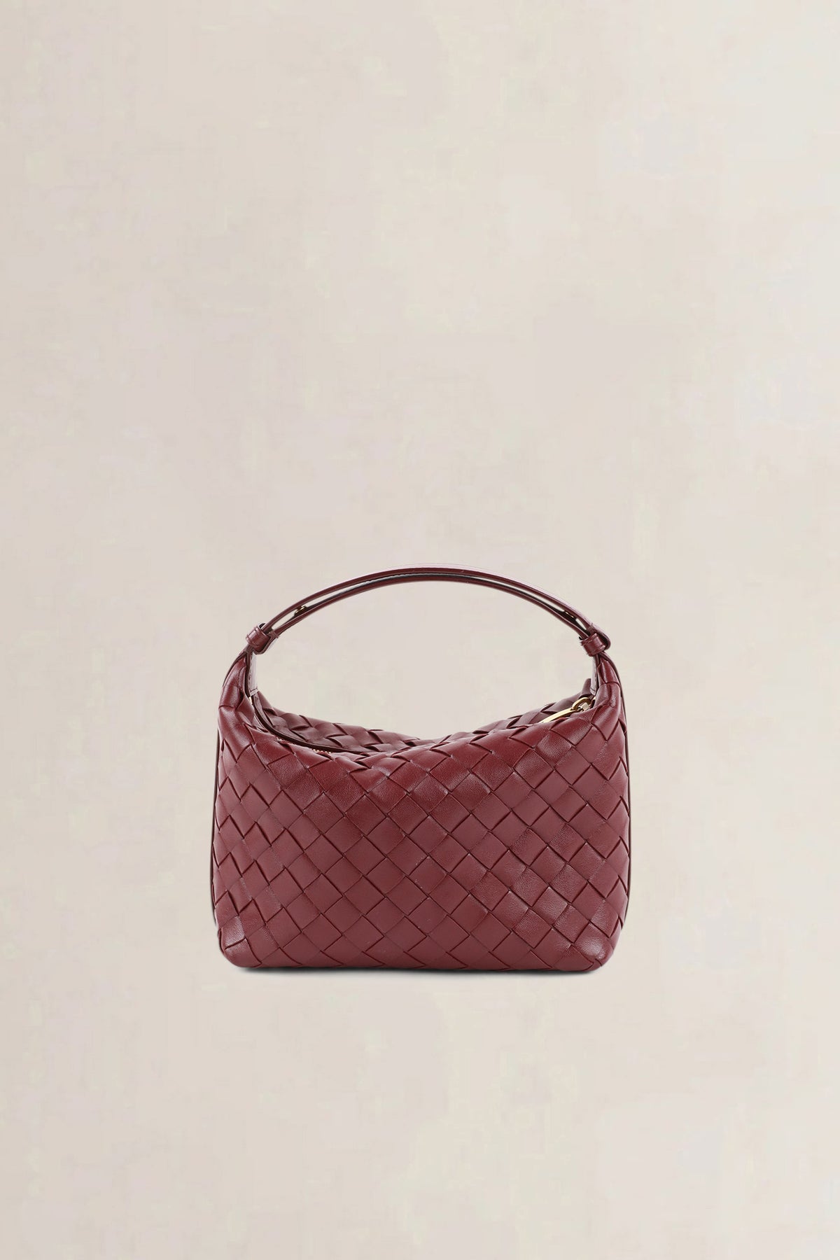 Bottega Veneta Burgundy Mini Wallace Intrecciato Top Handle Bag