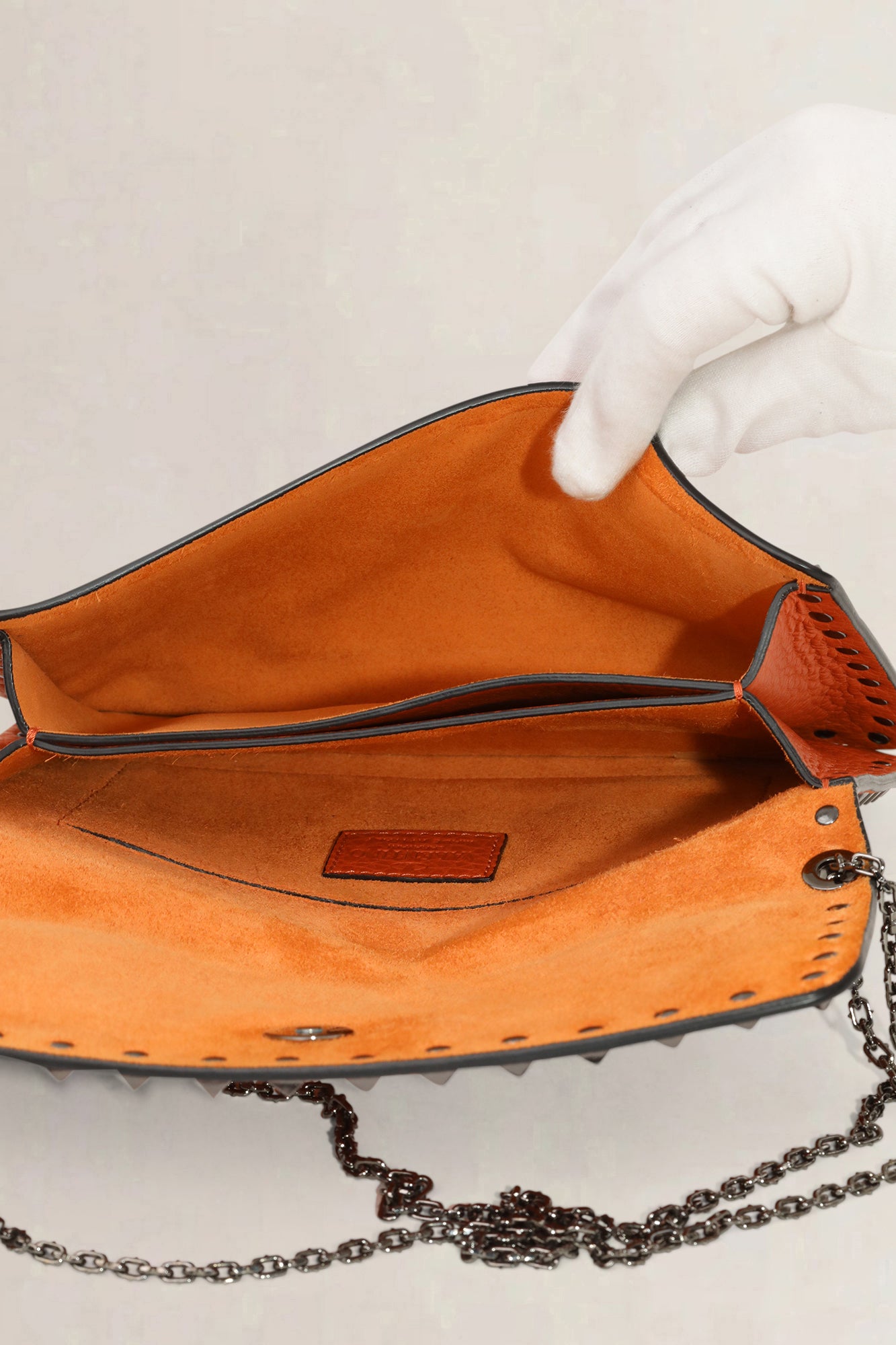 Valentino Garavani Orange Rockstud Crossbody Bag