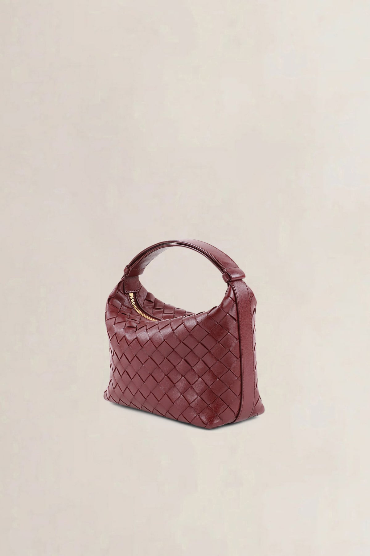 Bottega Veneta Burgundy Mini Wallace Intrecciato Top Handle Bag