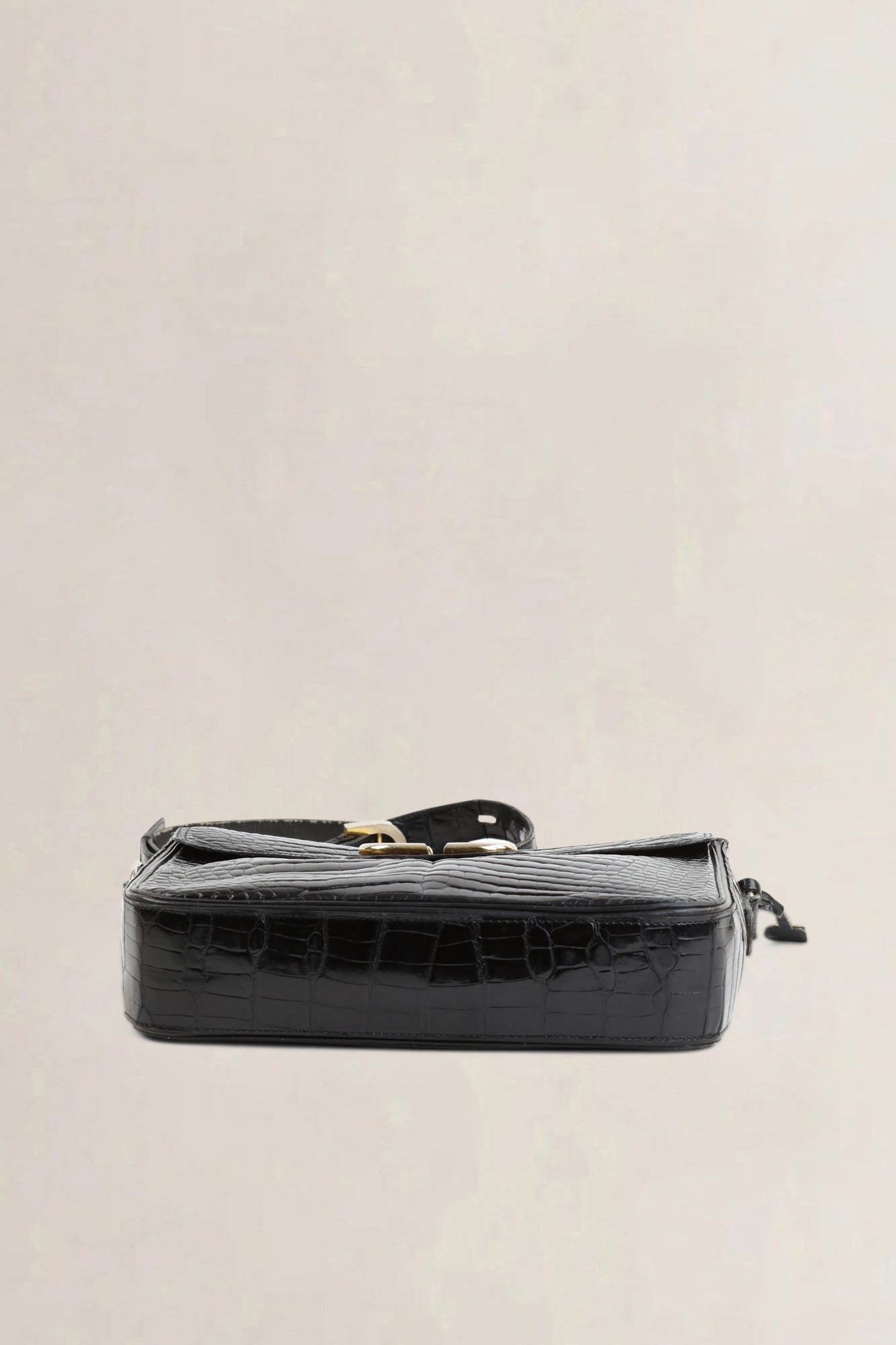 Delvaux Black Croco Bourgogne Crossbody Bag