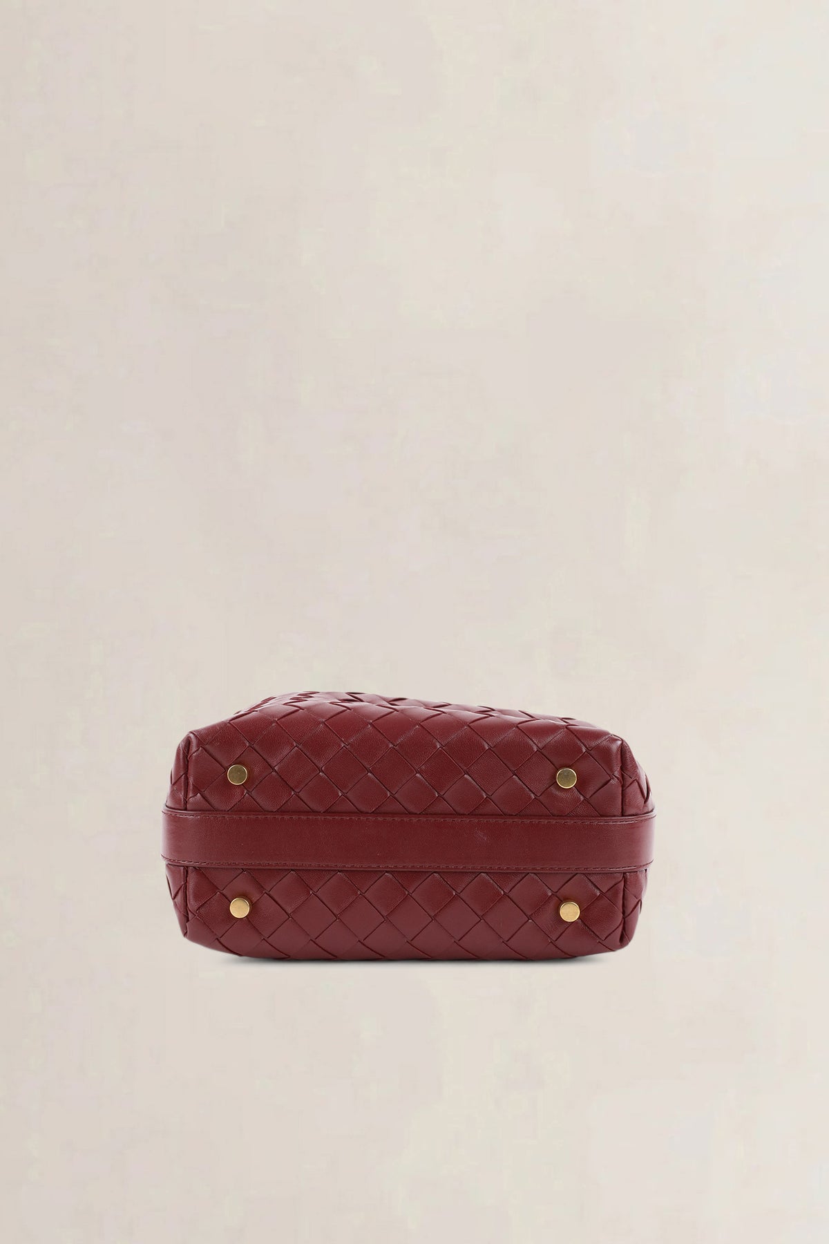 Bottega Veneta Burgundy Mini Wallace Intrecciato Top Handle Bag