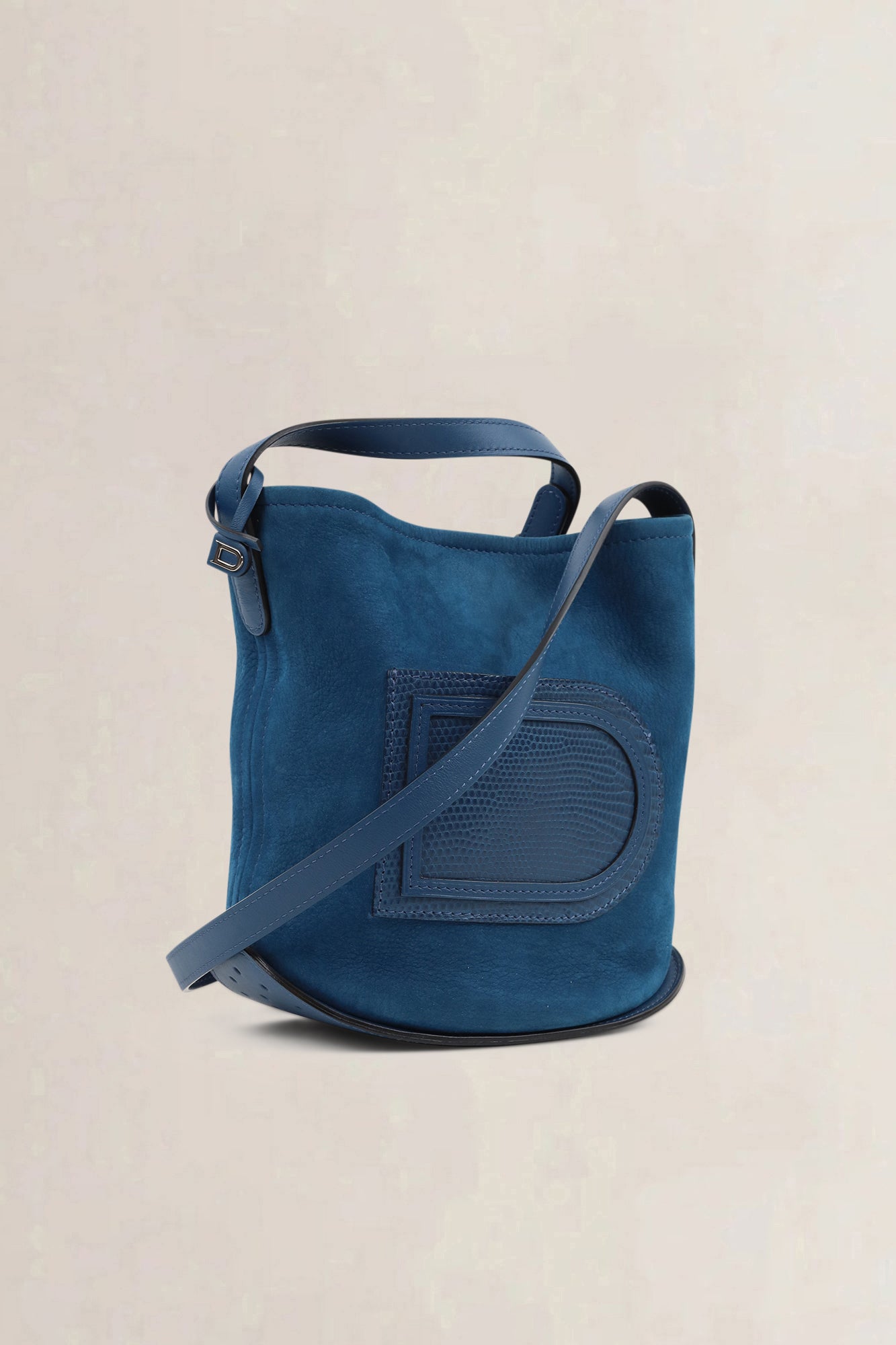 Delvaux Blue Le Pin Suède/Lizard Crossbody Bag