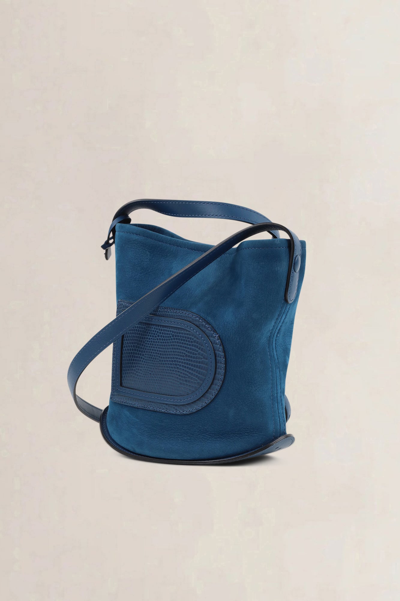 Delvaux Blue Le Pin Suède/Lizard Crossbody Bag