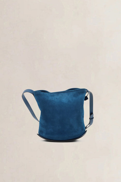 Delvaux Blue Le Pin Suède/Lizard Crossbody Bag