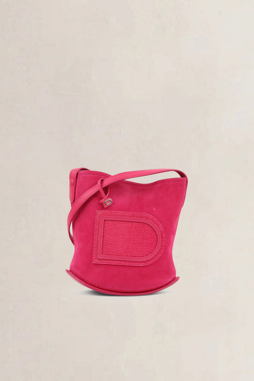 Delvaux Pink Le Pin Suède/Lizard Crossbody Bag