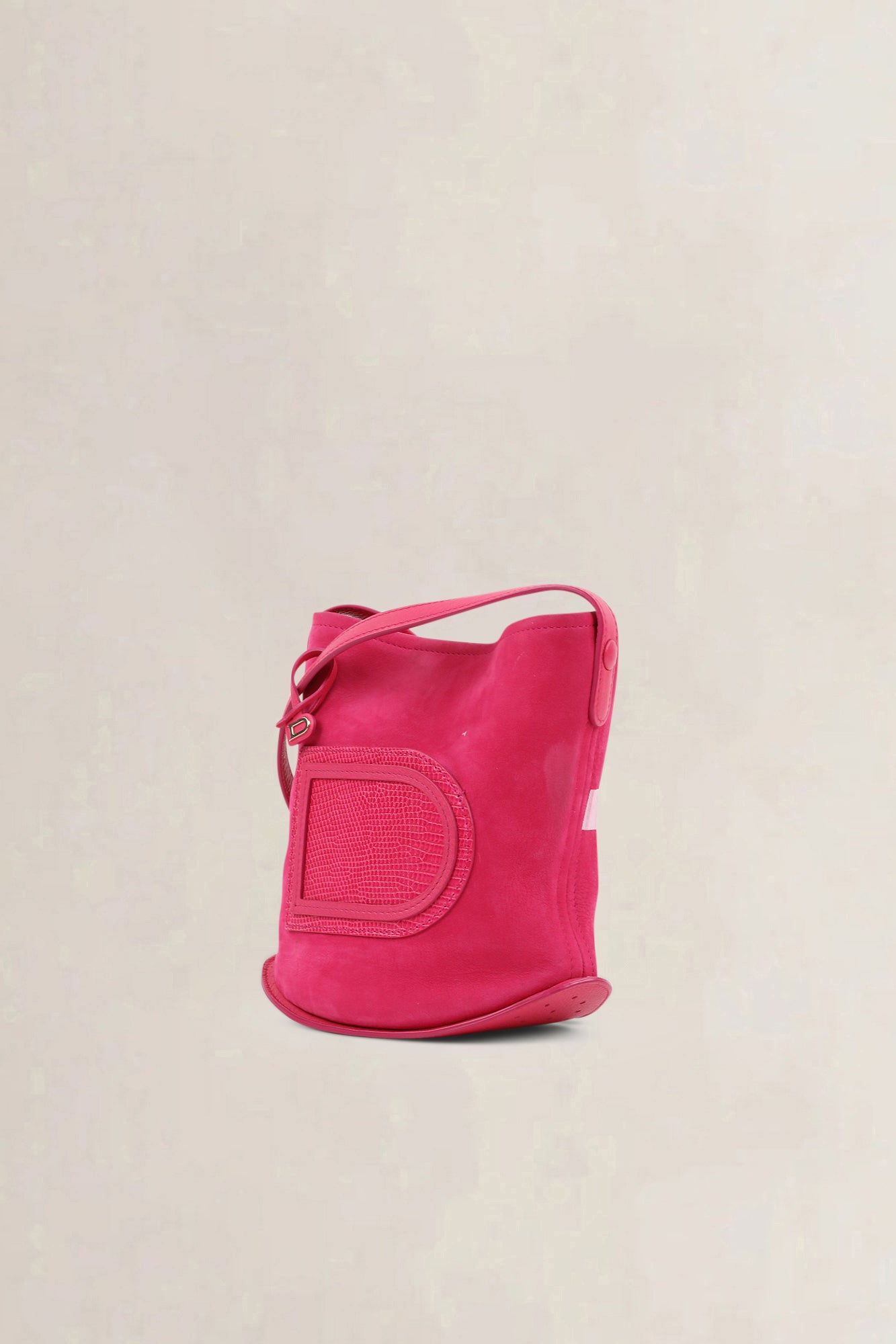 Delvaux Pink Le Pin Suède/Lizard Crossbody Bag