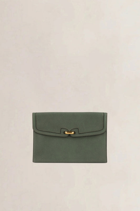 Delvaux Olive Green Clutch — vintage