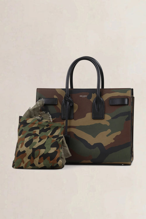 Saint Laurent Camouflage Printed Sac De Jour Small Top Handle Bag