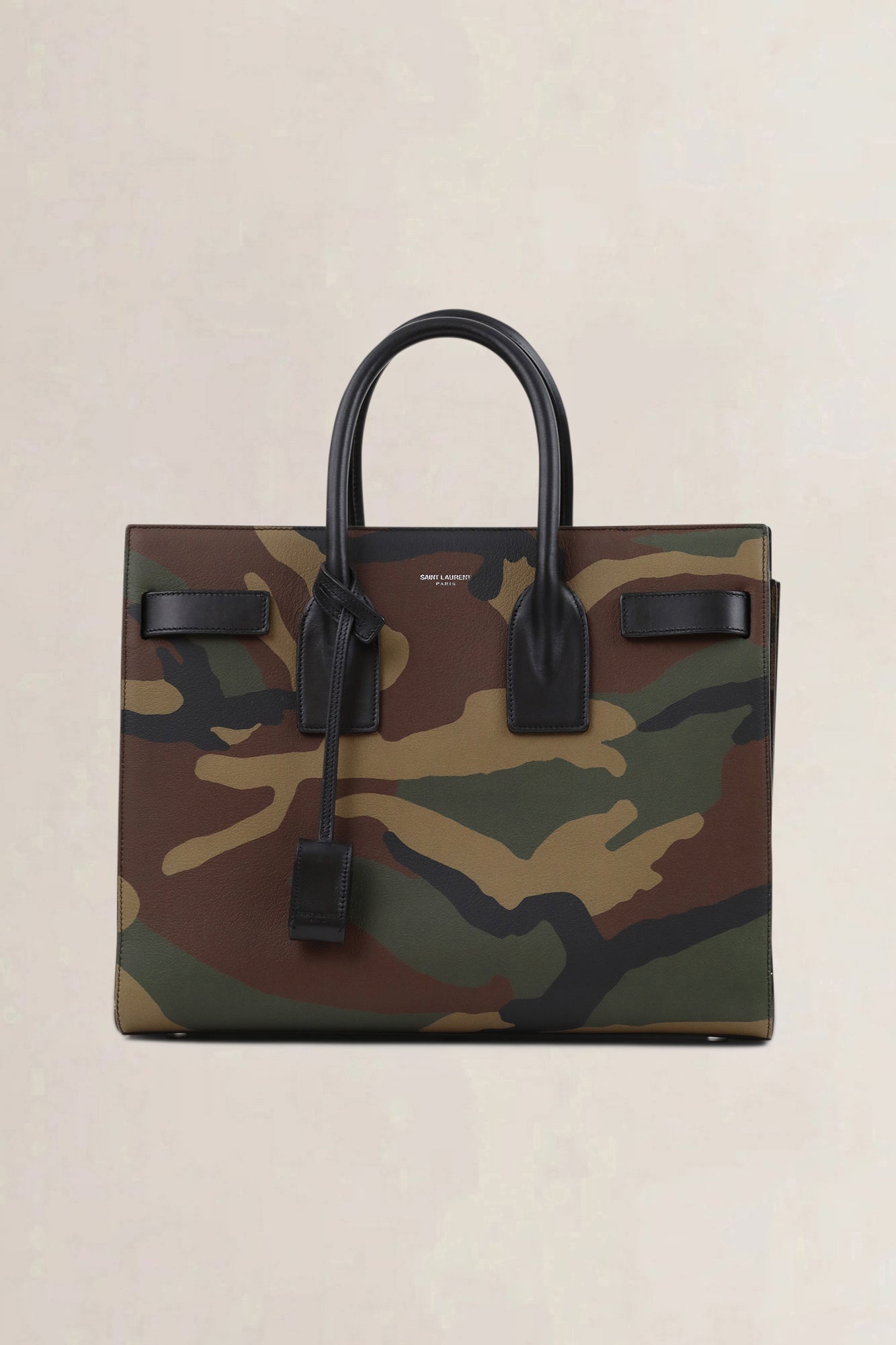 Saint Laurent Camouflage Printed Sac De Jour Small Top Handle Bag