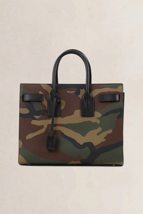 Saint Laurent Camouflage Printed Sac De Jour Small Top Handle Bag