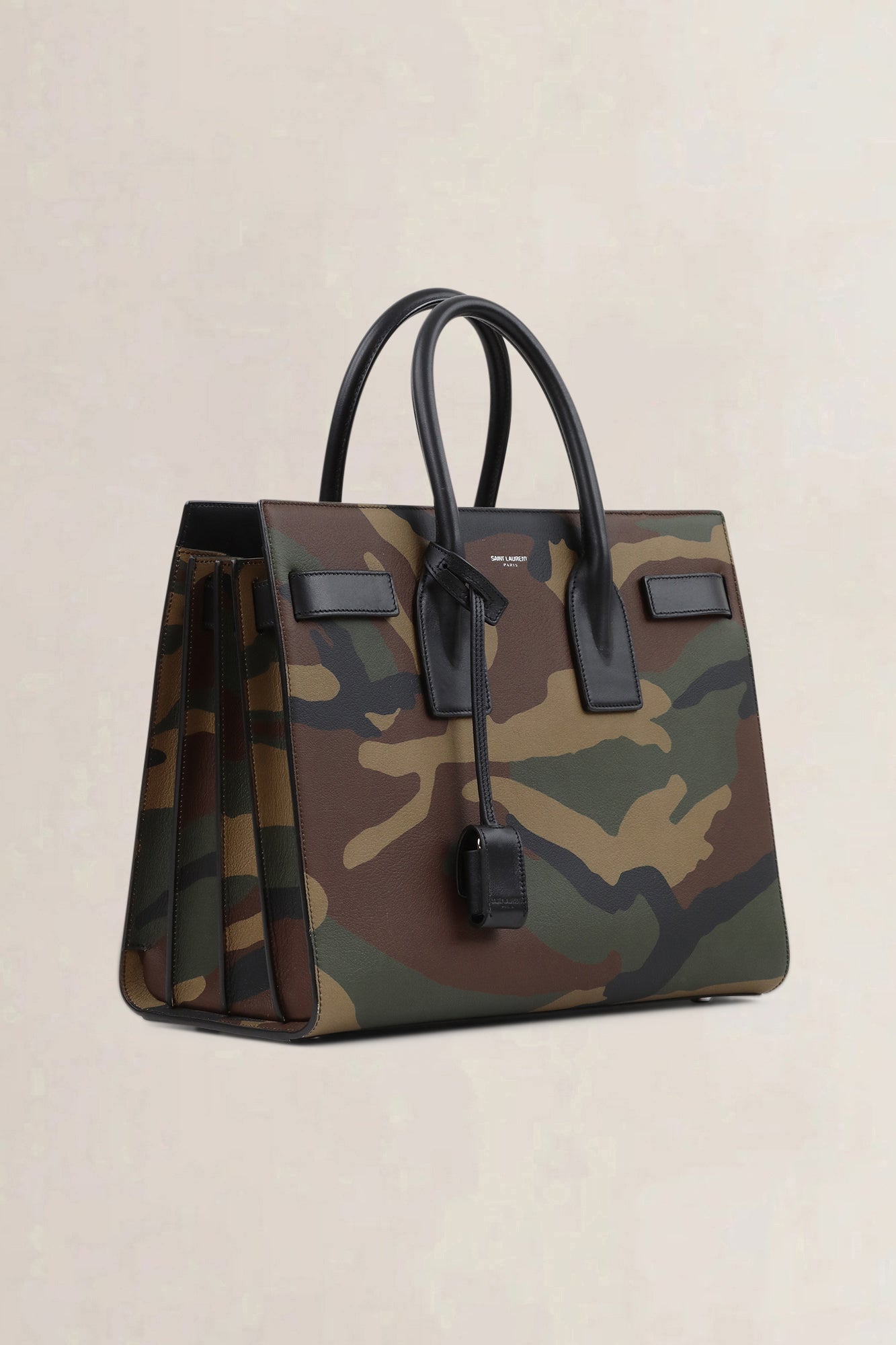 Saint Laurent Camouflage Printed Sac De Jour Small Top Handle Bag