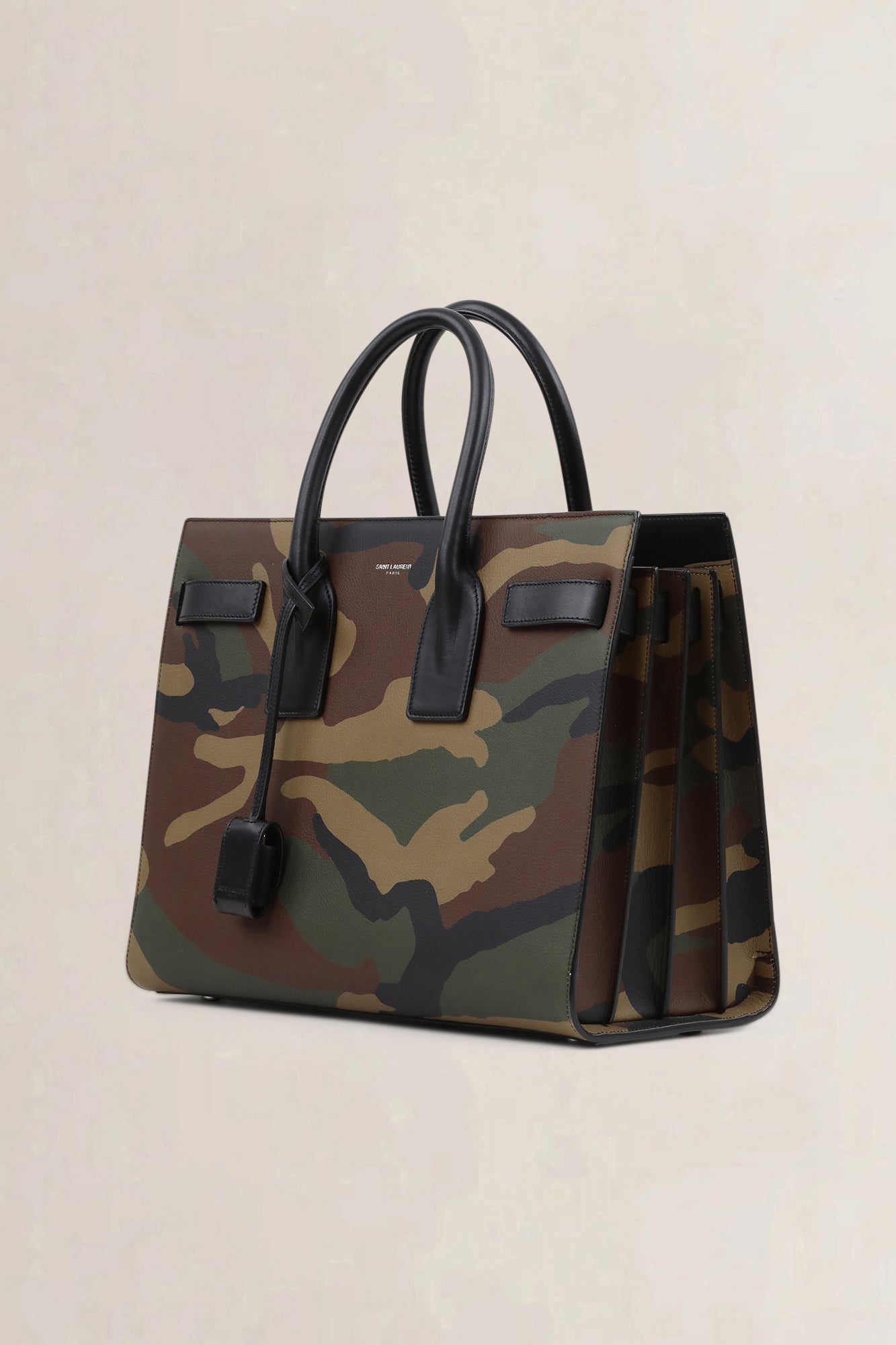 Saint Laurent Camouflage Printed Sac De Jour Small Top Handle Bag