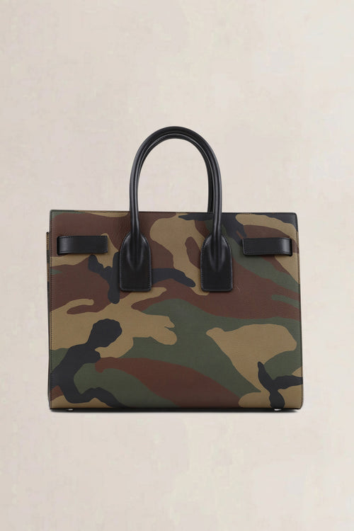Saint Laurent Camouflage Printed Sac De Jour Small Top Handle Bag